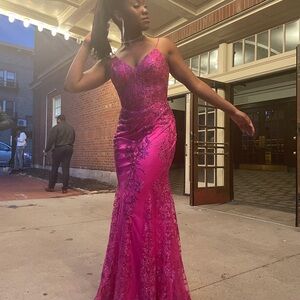 Elegant Magenta Evening Gown